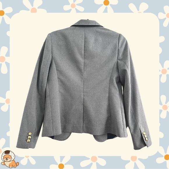 Banana Republic Grey Equestrian Blazer Jacket, Sz 4 - Picture 3 of 13